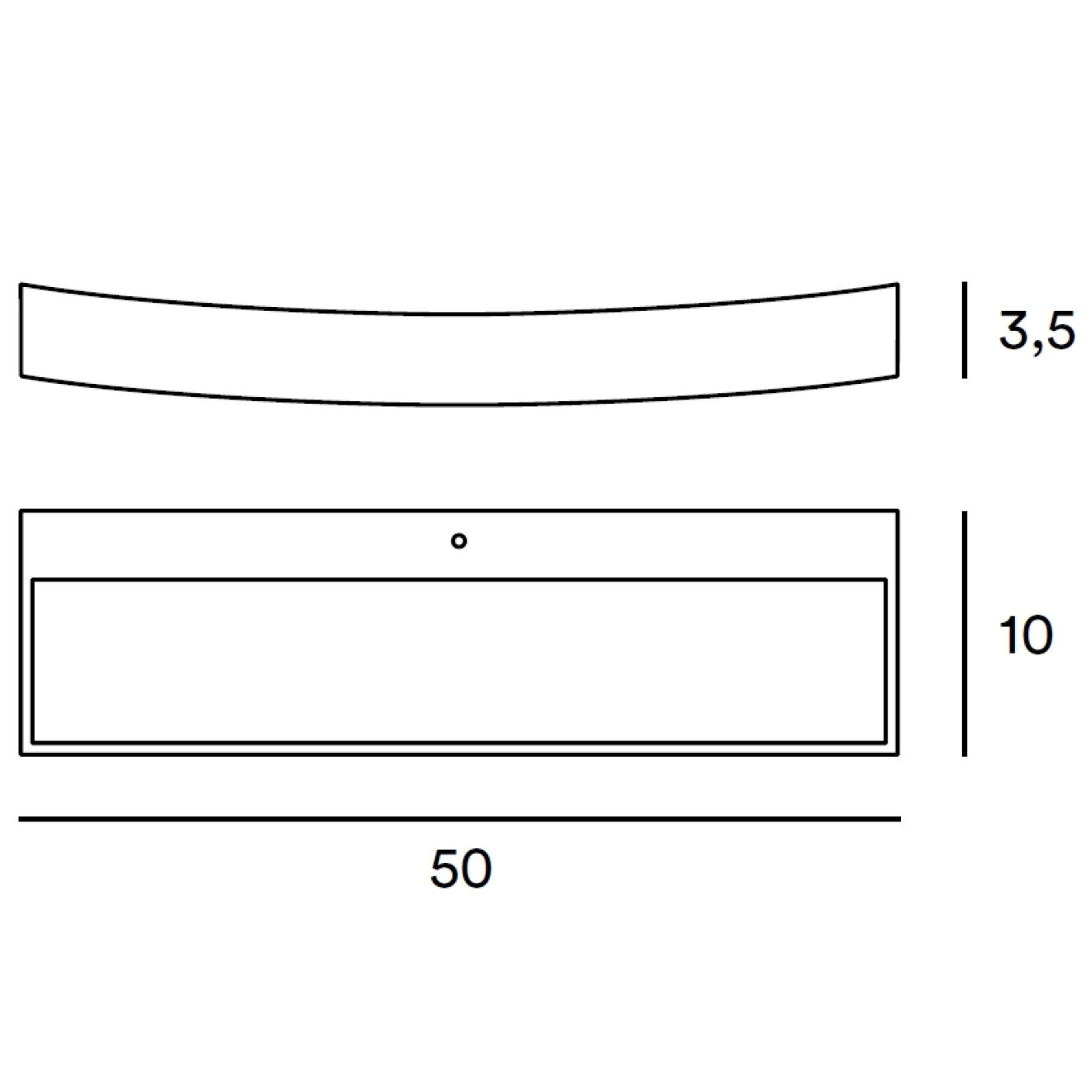 Gibas LED veggljós Dolce í B-flokki, vegglampi, ryðgrænt útlit, 50 cm breitt