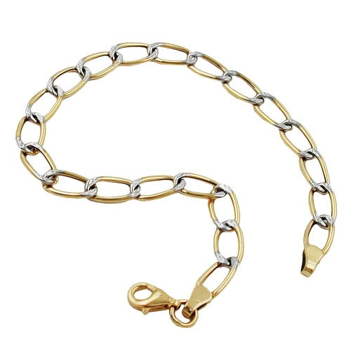 Armband 5,5 mm breitt tvílit brynja úr 9 karata gulli 19 cm