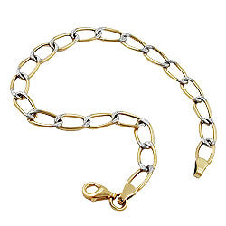 Armband 5,5 mm breitt tvílit brynja úr 9 karata gulli 19 cm