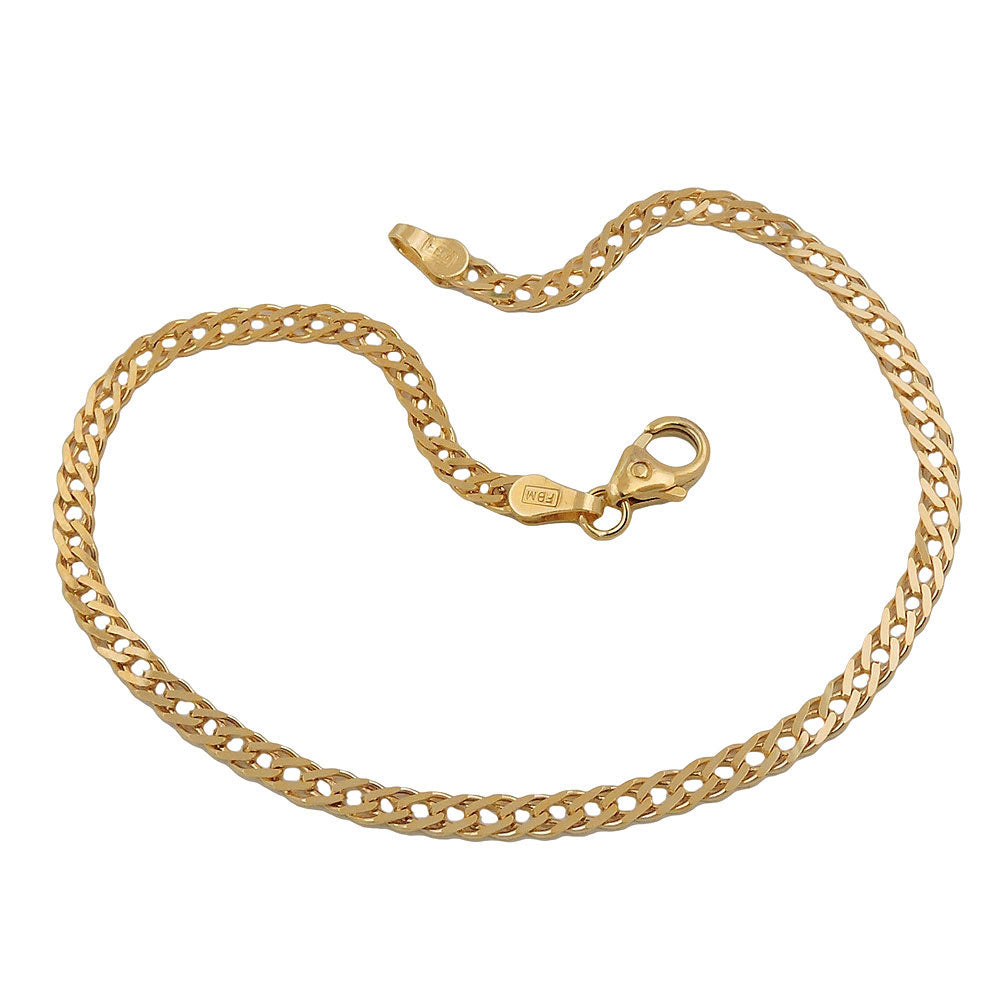 Armband 2,8 mm tvöfalt brynjað gull 14 karata - 19 cm