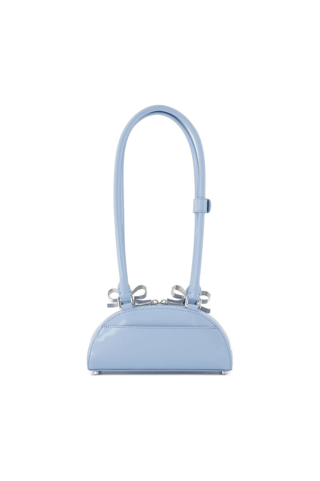 Curved Mini Schultertasche - SELF PORTRAIT - Leder - Blau