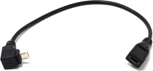 System-S Micro USB snúra 90° horn við Micro USB tengi 20 cm