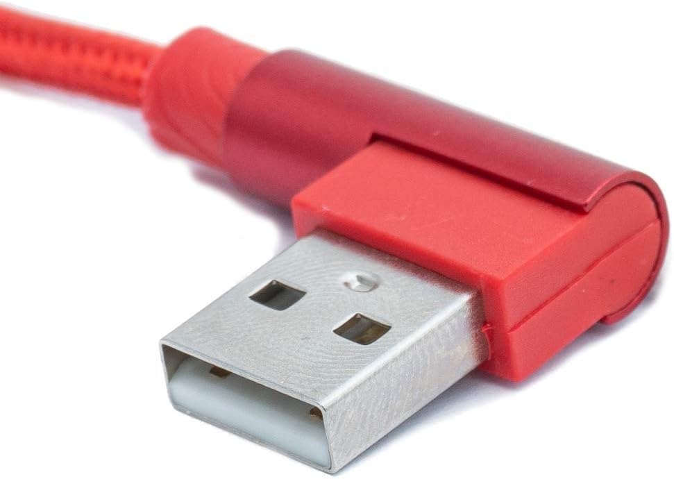 SYSTEM-S USB 3.1 snúra 100 cm Type C tengi í 2.0 A tengi, fléttuð í rauðu
