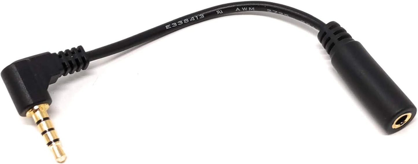 System-S 90° hallandi 3,5 mm tengikapall með 4 pinna horntengi, 10 cm fyrir farsíma, Samsung, spjaldtölvu
