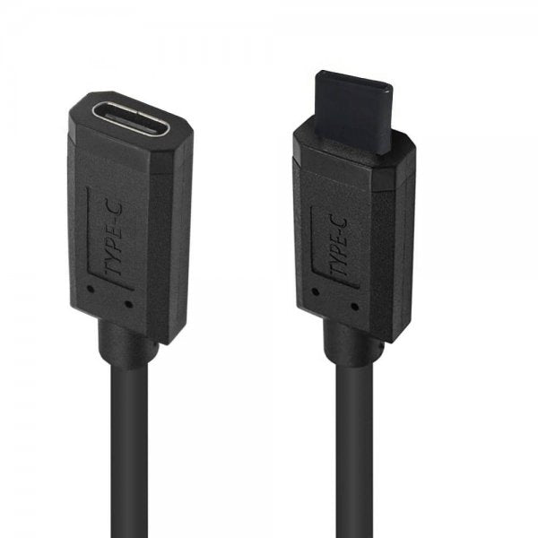 SYSTEM-S USB 3.1 Gen 2 Type C snúra 30 cm karlkyns í kvenkyns 10 Gbit/s 100W rispuvörn