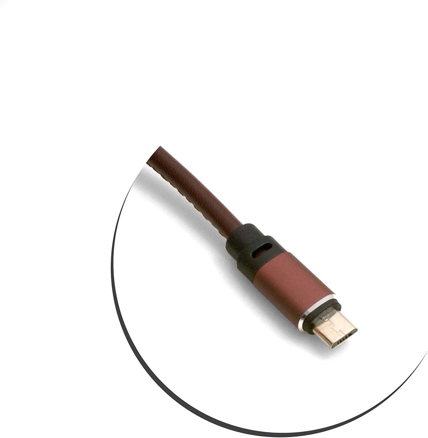 SYSTEM-S Micro USB zu USB A 3.0.Kabel 100 cm Lederoptik in Braun