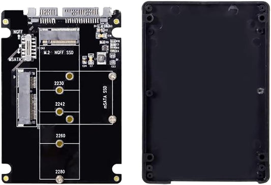 System-S SATA Y millistykki 3.0 í M.2 NGFF B-lykil og mSATA SSD með snúruhylki í svörtu