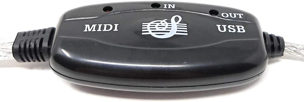 SYSTEM-S MIDI tengi SMA inn og út í USB 2.0 hljóðsnúra í gráu
