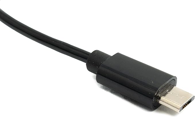 SYSTEM-S USB 2.0 Kabel 3 m Micro B Stecker zu Buchse Spirale in Schwarz