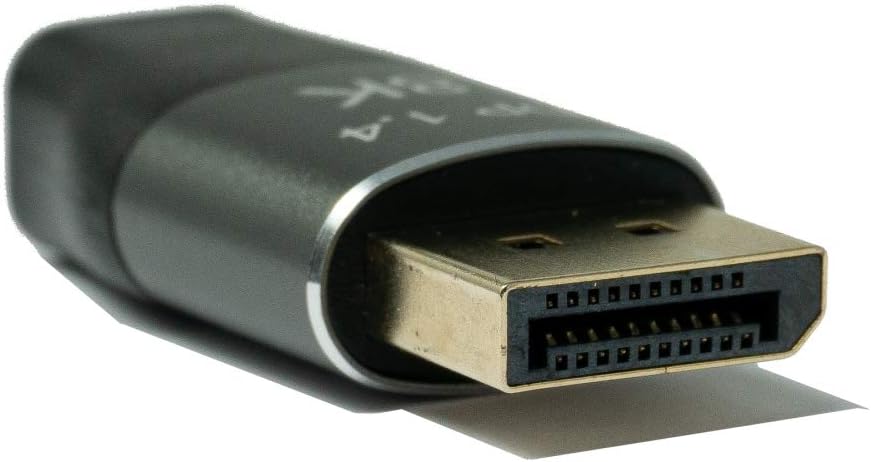 SYSTEM-S Mini Display Port Adapter 1.4 Stecker zu Display Port Stecker in Schwarz