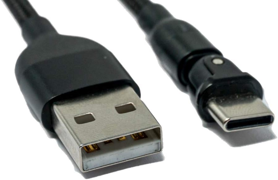 SYSTEM-S USB 3.1 snúra 1 m Tegund C karlkyns í 2.0 A kvenkyns 180° horn í svörtu