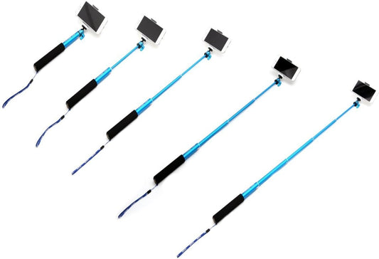 SYSTEM-S Matin Selfie Stick Einfótastöng, sjónauki, u.þ.b. 25cm - 100cm. Selfiestick-haldari fyrir myndavélar, snjallsíma og farsíma frá 5,5cm - 9cm.