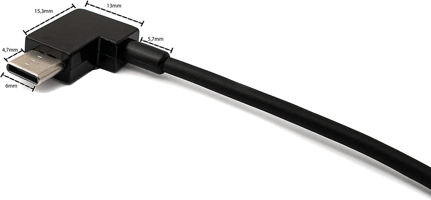 Micro USB í 3.1 Type C vinklaður snúra, 30 cm, fyrir Bosch Intuvia rafhjól