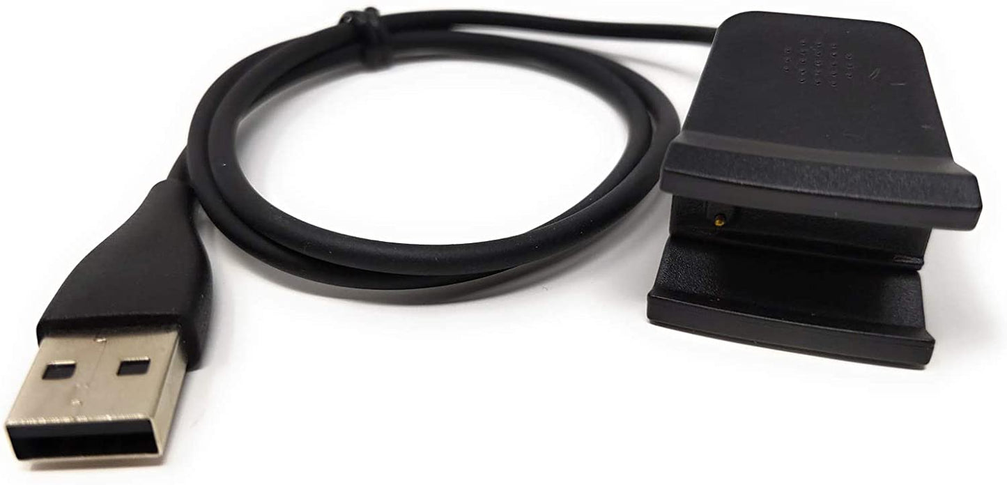 System-S USB charging cable for Fitbit Alta HR V2 65763028, black, 53 cm