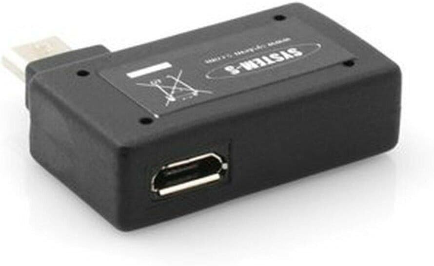 System-S 90° angle plug (right angle) USB to Micro USB OTG Host Cable Flash Drive connection with extra Micro USB port for Smartphone Tablet PC
