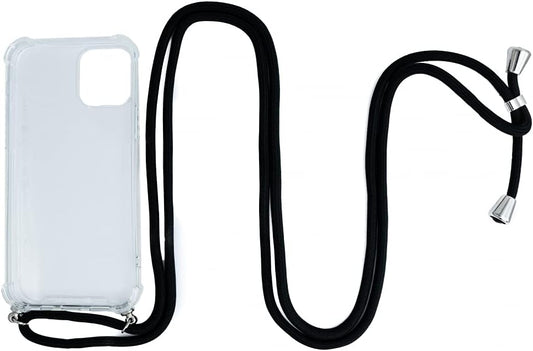 SYSTEM-S case with silicone strap in transparent protective case compatible with iPhone 12 Mini