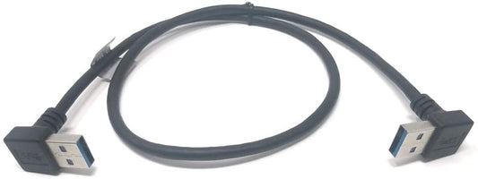 System-S USB Type A 3.0 í USB Type A 3.0 snúra, niðurhallaður, 59 cm