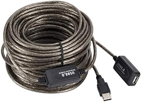 SYSTEM-S USB 2.0 cable 15 m Type A male to female cable in gray