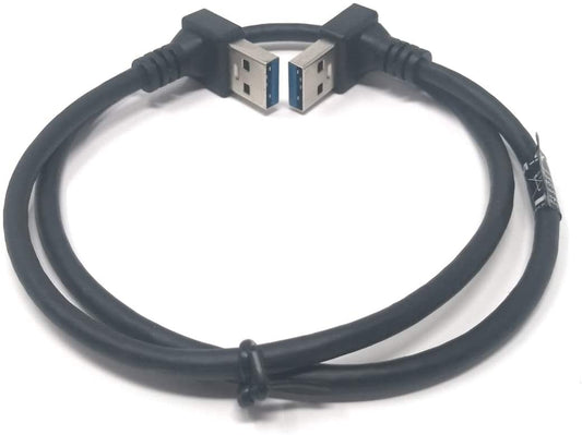 System-S USB Type A 3.0 í USB Type A 3.0 snúra, niðurhallaður, 59 cm