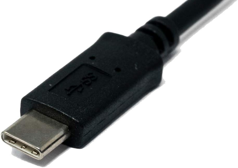 SYSTEM-S USB 3.1 snúra 1 m Tegund C karlkyns í 3.0 Tegund A karlkyns vinklaður (vinstri) í svörtu
