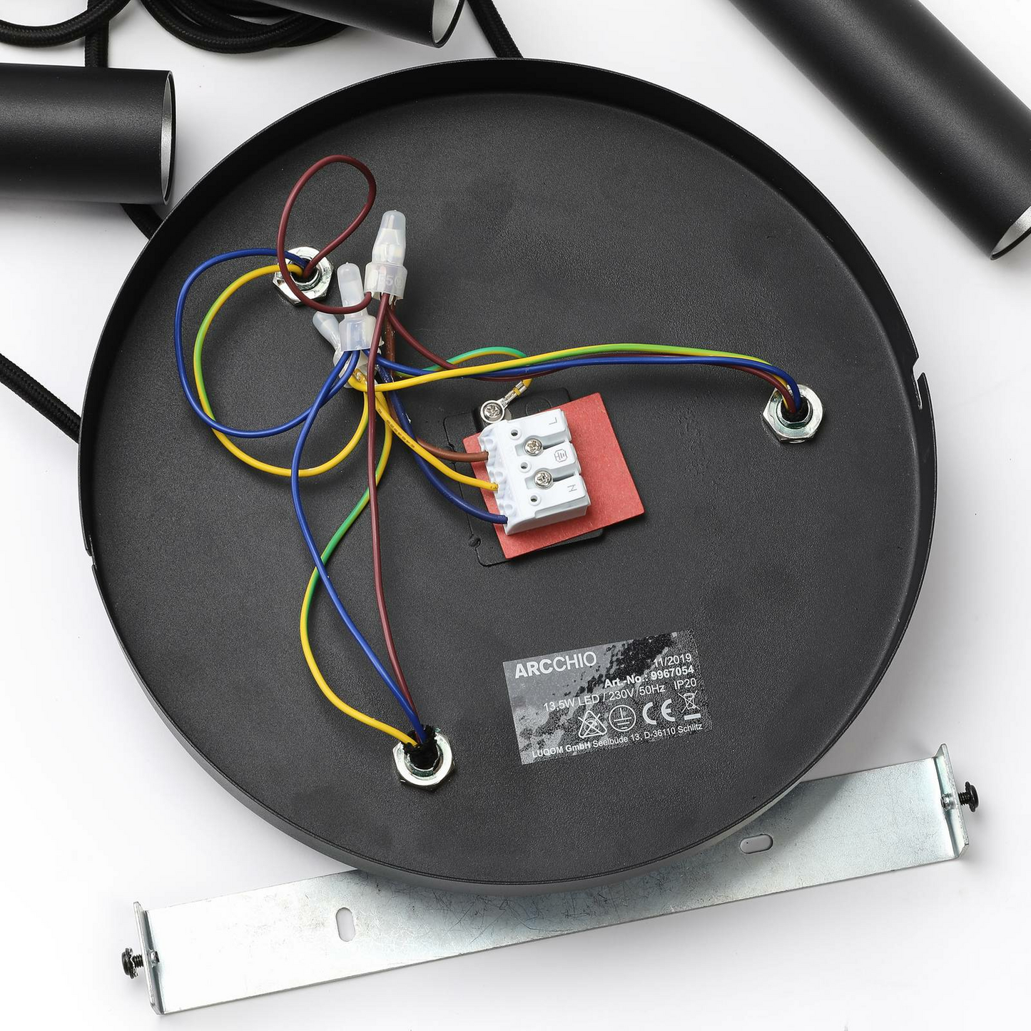 Arcchio Franka LED hengiljós í B-flokki, 3 ljós, kringlótt, úr áli, svart 156