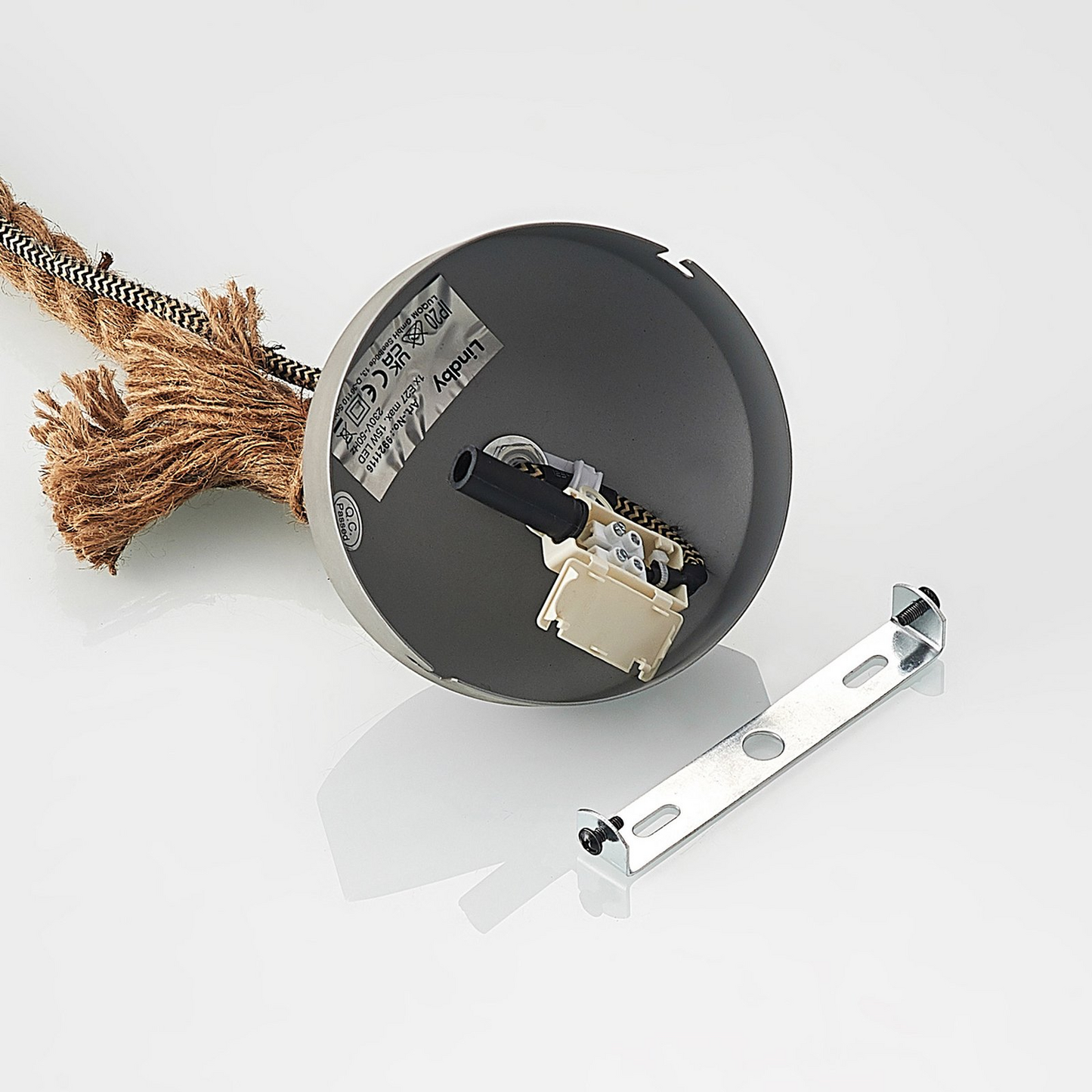 B-grade Lindby Haruno pendant light made of rattan, 42 cm, ceiling lamp, ceiling light, lamp, spotlight