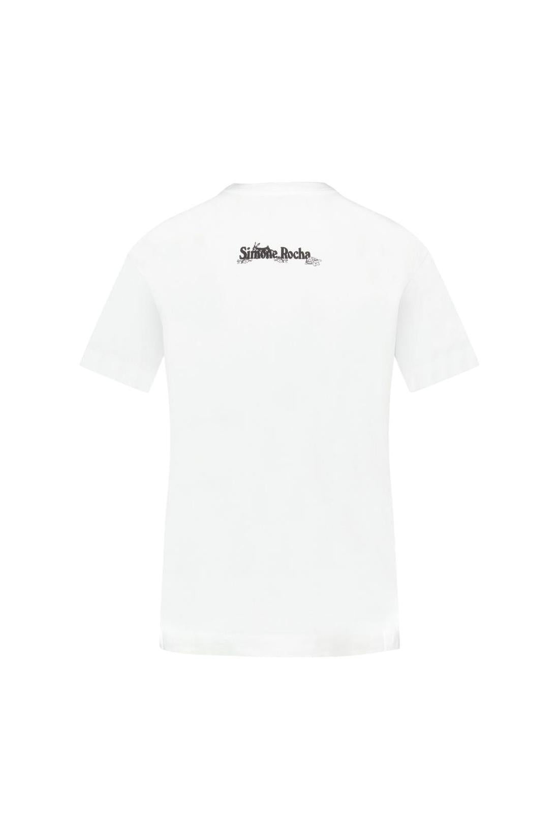 Hare Illustration T-Shirt - Simone Rocha - Baumwolle - Weiß