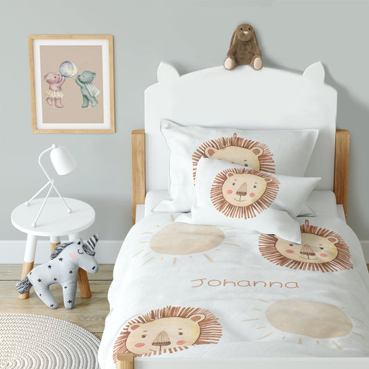 "Lion" Premium children's bedding with name