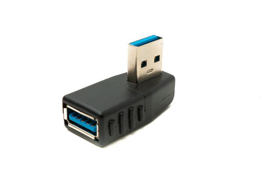 SYSTEM-S USB Type A 3.0 (kvenkyns) í USB Type A 3.0 (karlkyns) 90° rétthyrndur tengill