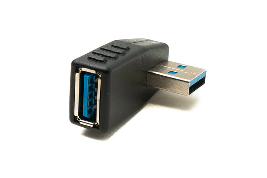 SYSTEM-S USB Type A 3.0 (kvenkyns) í USB Type A 3.0 (karlkyns) 90° rétthyrndur tengill