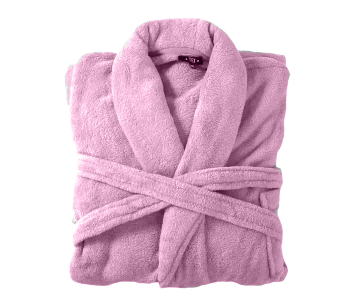 Bademantel flauschig » Saunamantel in Teddy-Plüsch Qualität » leichter/dünner Morgenmantel 100 cm lang » unisex