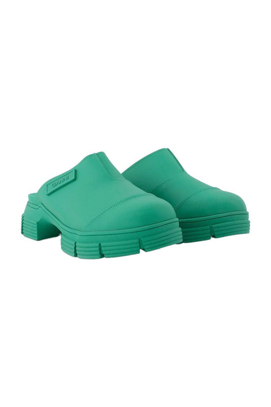 Pantoletten aus recyceltem Gummi Grün