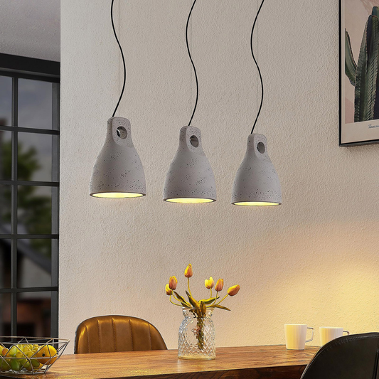 B-grade Lindby Esmila pendant light with concrete shades, ceiling lamp, light, spotlight 823