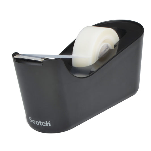 Scotch™ Tischabroller C18, Schwarz + Scotch® Magic™ Unsichtbares Klebeband, 1 Rolle/Packung | Packung (1 Stück)