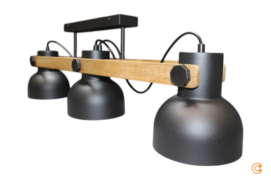 B-flokks Just Light. Cup 2.0 loftljós með þremur ljósum, svart málm, loftlampi, Lamp939