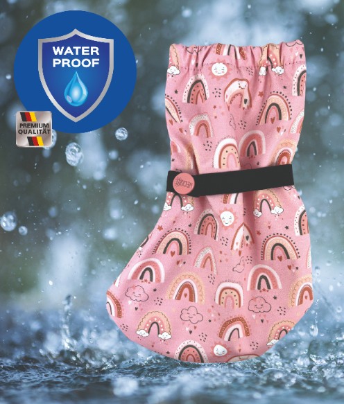 Rain booties with fleece - rainbow
