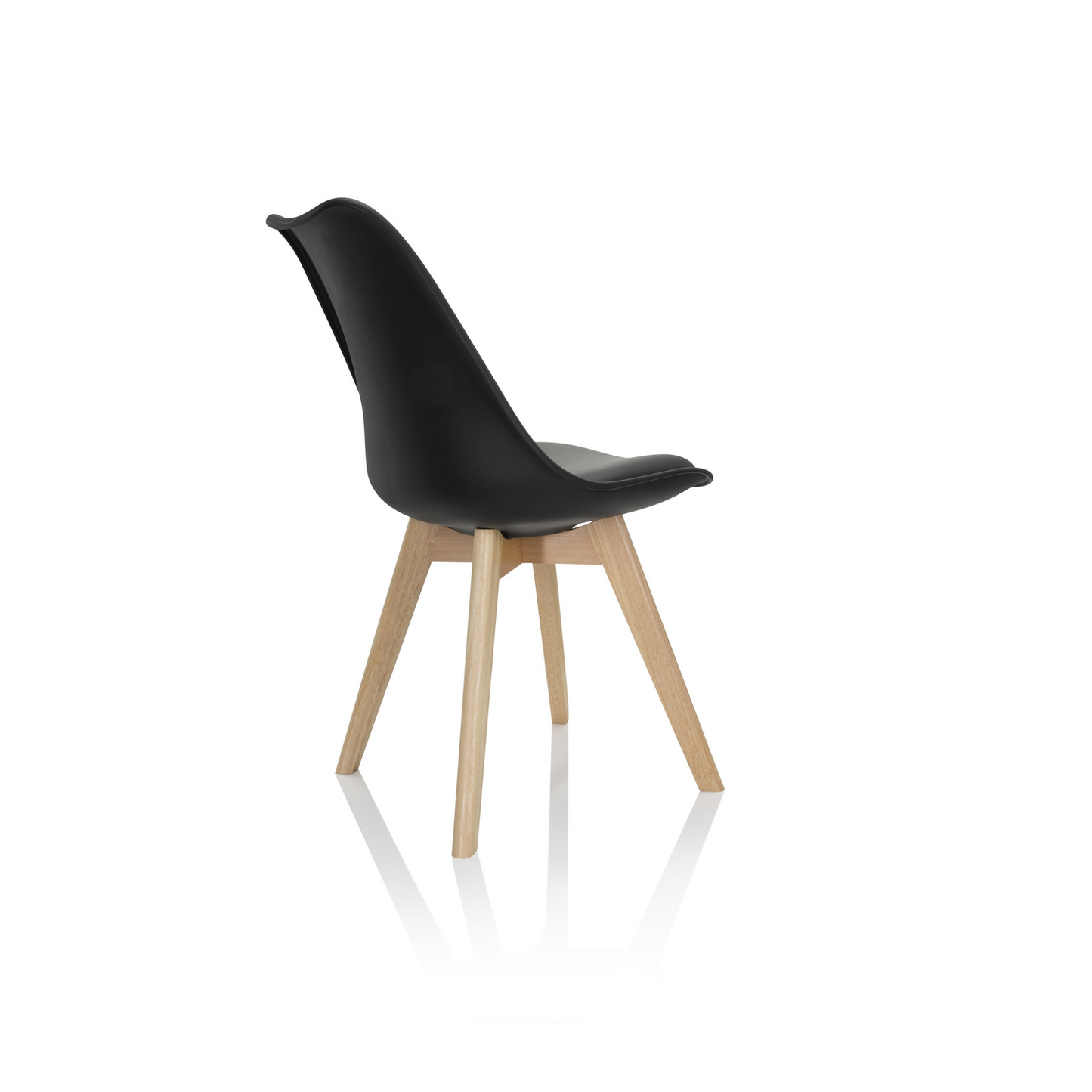 B-grade Hjh Office visitor chair, shell chair, Scandi style, plastic, black, 4-pack furniture