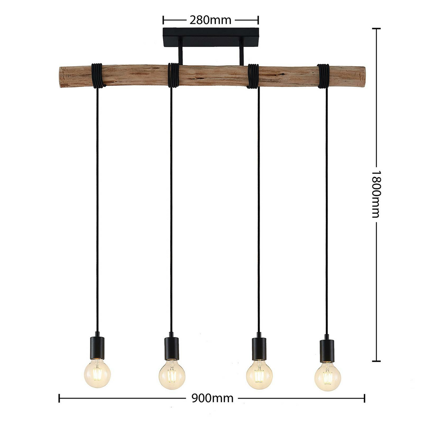 B-Ware Lindby Amilia Hängeleuchte Pendelleuchte Deckenlampe Leuchte Holz Vierflammig155