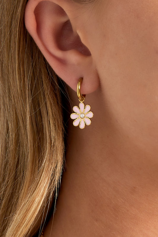 Edelstahl Tropfen Ohrringe Blume Lässig Alltag