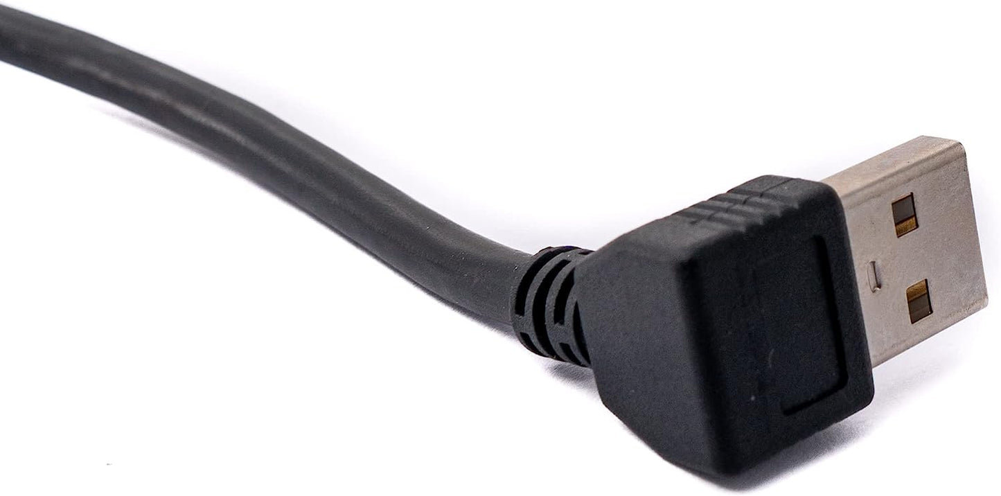 SYSTEM-S USB 2.0 Kabel 35 cm Typ B Stecker zu Typ A Stecker Winkel in Schwarz