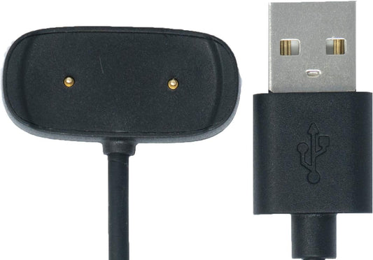 SYSTEM-S USB 2.0 snúra í svörtu hleðslusnúra fyrir Xiaomi Amazfit GTR 2 GTS 2 Pop og Zepp E