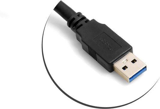 System-S USB 3.0 A to Micro USB 3.0 90 Degree Left Angle 5 Meter Cable with Locking Screw