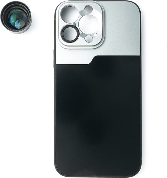 SYSTEM-S aðdráttarlinsa 3x aðdráttarlinsusía með hulstri í svörtu fyrir iPhone 14 Pro