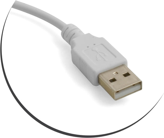 SYSTEM-S USB Type A (Male) to 3.5mm Jack AUX Audio Cable in White 20 cm