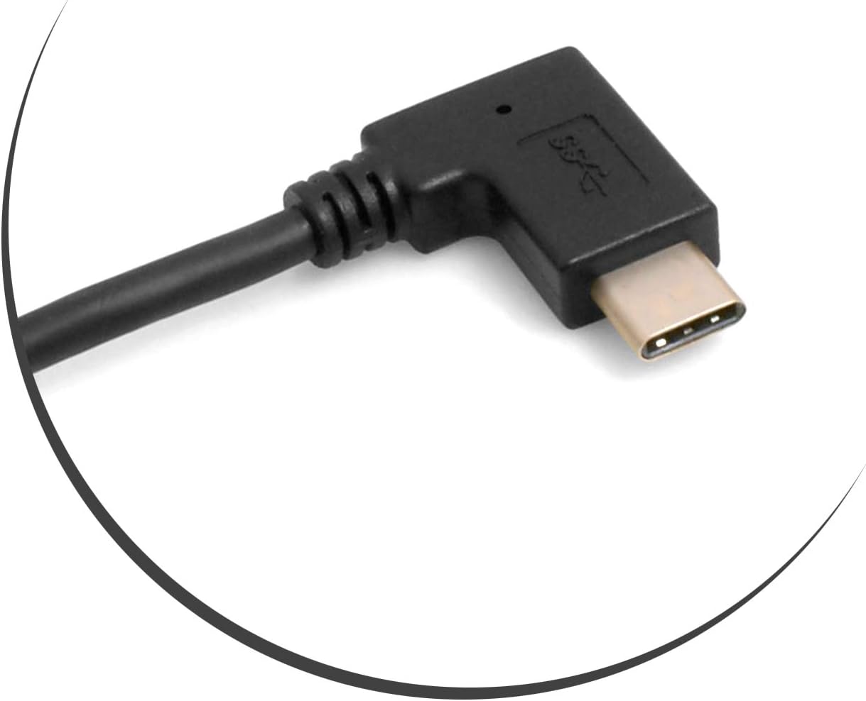 SYSTEM-S USB Type A 3.0 left angled to USB Type C 3.1 angled 28 cm gold-plated connector