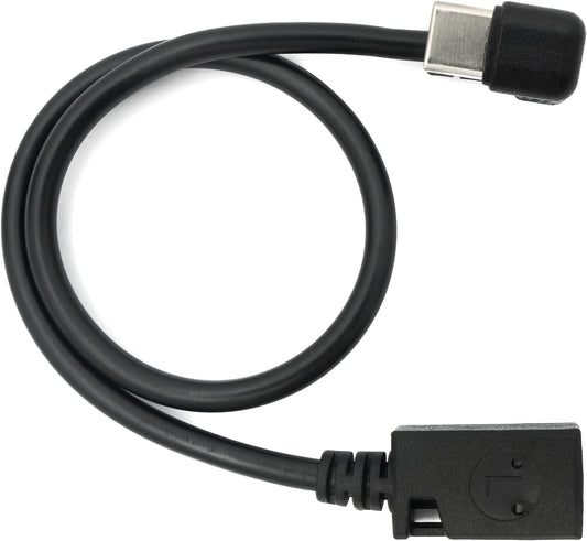 System-S USB 3.1 snúra 30 cm Type C karlkyns í 2.0 Mini B kvenkyns 180° horn í svörtu