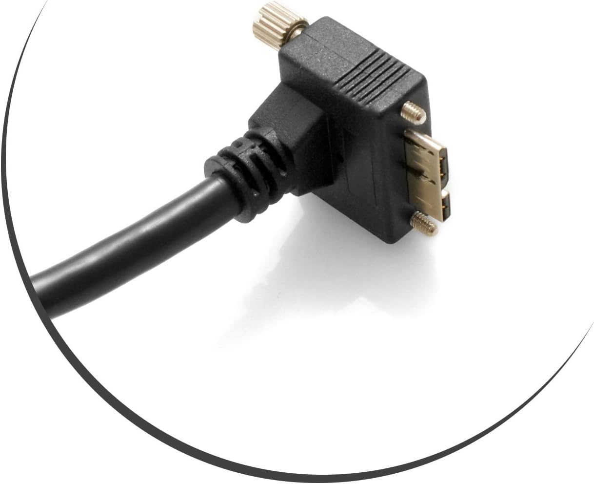 SYSTEM-S USB 3.0 A (male) zu Micro USB 3.0 (male) Kabel Aufwärts Gewinkelt 90 Grad Winkel 120cm High Speed Datenkabel Ladekabel mit Feststellschraube
