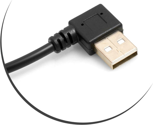 SYSTEM-S USB 3.1 Type C plug to USB A 2.0 90° right angled plug cable data cable charging cable 28 cm