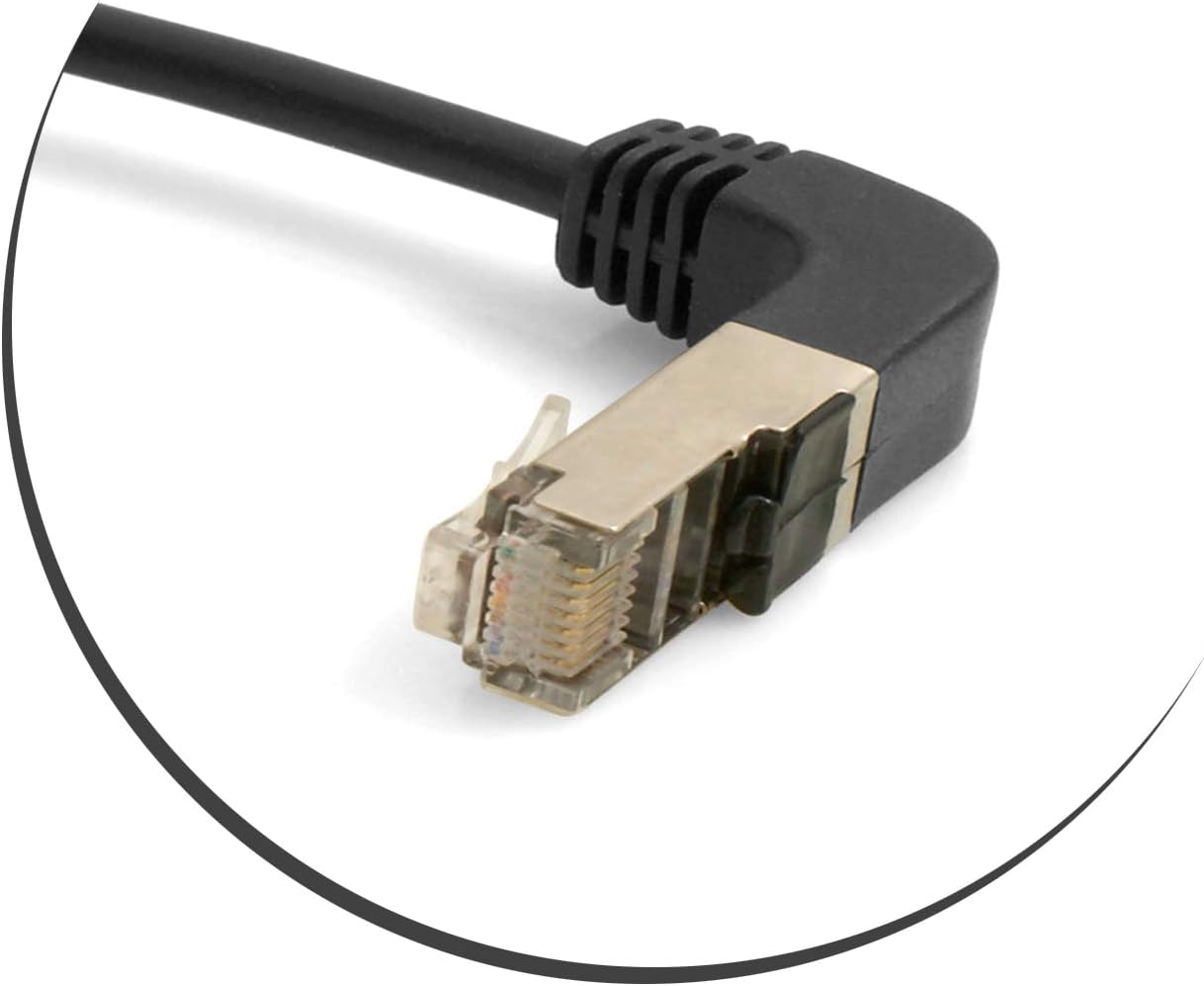 System-S Ethernet netsnúra RJ45 niðurhallaður í RJ45 tengi fyrir spjaldfestingu 8p8c FTP STP UTP Cat 5e 29cm