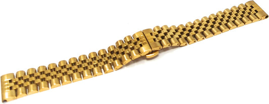 SYSTEM-S Armband 20 mm aus Metall für Samsung Galaxy Watch 4 Smartwatch in Gelb